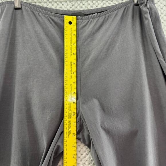 Eileen Fisher Pants Womens L Gray Stretch Pull On Lightweight Straight Mid Rise - Picture 12 of 16